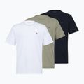 Tricou pentru bărbați Tommy Hilfiger Cotton Short 3 pack navy blue/utility sage/white