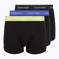 Boxeri pentru bărbați Calvin Klein 0000U2662G Trunk 3 perechi black in green bloom wb/black in da