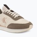 Încălțăminte pentru femei Calvin Klein YW0YW02060 Retro Runner Sock Laceup Mix Mat turtledove/spanish villa/bordeaux 7