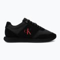 Încălțăminte pentru bărbați Calvin Klein HM0HM02212 Retro Runner Bans Leather Suede triple black/adrenaline rush 2