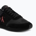 Încălțăminte pentru bărbați Calvin Klein HM0HM02212 Retro Runner Bans Leather Suede triple black/adrenaline rush 7