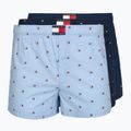 Boxeri pentru bărbați Tommy Hilfiger Woven Boxer Print 3 pack chambray flag/carb navy/c navy flag