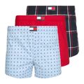 Boxeri pentru bărbați Tommy Hilfiger Woven Boxer Print 3 pack rwb foulard/med red/rwb w chck
