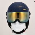 Cască de schi pentru femei UVEX Wanted Visor WE fleece scânteie / aur mat / oglindă aur fumurie 11