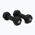 Gantere de 1 kg Adidas, negru, ADWT-10001