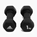 Gantere de 1 kg Adidas, negru, ADWT-10001 3