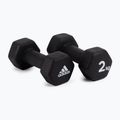 Gantere de 2 kg Adidas, negru, ADWT-10002