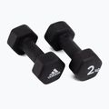 Gantere de 2 kg Adidas, negru, ADWT-10002 2