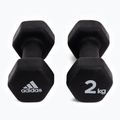 Gantere de 2 kg Adidas, negru, ADWT-10002 3