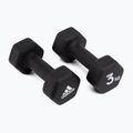 Gantere de 3 kg Adidas, negru, ADWT-10003 2
