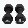 Gantere de 3 kg Adidas, negru, ADWT-10003 3