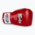 Fairtex Pro Competition Mănuși de box cu degetul blocat din piele roșu 5