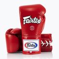 Fairtex Pro Competition Mănuși de box cu degetul blocat din piele roșu 4