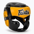 Cască de box Fairtex Diagonal Vision Sparring Headguard - Full Head Coverage black/yellow