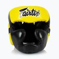 Cască de box Fairtex Diagonal Vision Sparring Headguard - Full Head Coverage black/yellow 2