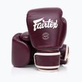 Mănuși de box Fairtex Real Leather Boxing maroon 4