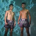 Pantaloni scurți de antrenament pentru bărbați YOKKAO Lunar Muay Thai iridescent blue grey 12