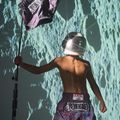 Pantaloni scurți de antrenament pentru bărbați YOKKAO Lunar Muay Thai iridescent blue grey 15