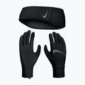 Set pentru femei bentiță + mănuși Nike Essential Running black/black/silver 9