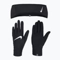 Set pentru femei bentiță + mănuși Nike Essential Running black/black/silver