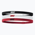 Bentiță Nike Elastic Headbands 2.0 3 szt. black/white/university red