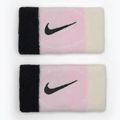 Manșetă pentru încheietură Nike Swoosh Doublewide Wristbands 2 szt. pink foam/coconut milk/black