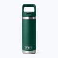 Sticlă termică YETI Rambler C Straw 532 ml black forest green
