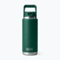 Sticlă termică YETI Rambler Straw 769 ml black forest green