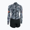 Costum de înot pentru femei ION Amaze Shorty 2.0 Back Zip black flowers 2