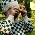 Căciulă de iarnă pentru copii KID STORY Merino green chessboard 8