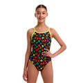 Costum de baie întreg pentru copii Funkita Diamond Back One Piece pawsome 2