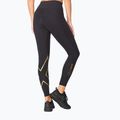 Jambiere de antrenament pentru femei 2XU Force Mid-Rise Compression negru și auriu WA5367B 4