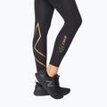 Jambiere de antrenament pentru femei 2XU Force Mid-Rise Compression negru și auriu WA5367B 5