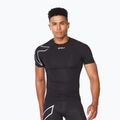 Mâneci lungi de bărbați 2XU Core Compression pentru antrenament negru/argintiu MA6399A