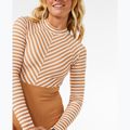 Costum de baie dintr-o piesă pentru femei  Rip Curl Premium Surf LS Surf light brown 11