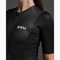 Combinezon de triatlon pentru femei 2XU Aero Hex Sleeved black/white 3
