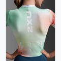 Combinezon de triatlon pentru femei 2XU Aero Hex Sleeved jelly mint/majol 7