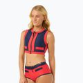 Partea de sus a costumului de baie Rip Curl Coco Short Sleeve Vest red/dark blue 4
