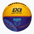 Minge de baschet pentru copii Wilson Fiba 3X3 Mini Paris 2004 blue/yellow mărime 3 5