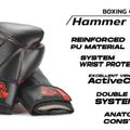 Mănuși de box DBX BUSHIDO "Hammer - Red" Muay Thai negre/roșii 20