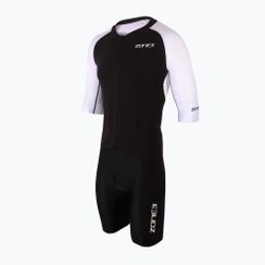 Combinezon de triathlon pentru bărbați ZONE3 Lava Long Distance Full Zip Aero Suit black/white/red