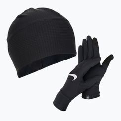 Set căciulă + mănuși pentru bărbați Nike Essential Running black/black/silver