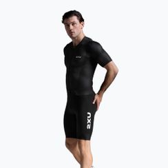 Costum de triatlon pentru bărbați 2XU Aero Hex Sleeved black/white