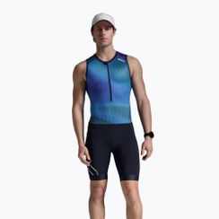 Costum de triatlon pentru bărbați 2XU Core azure blue/midnight