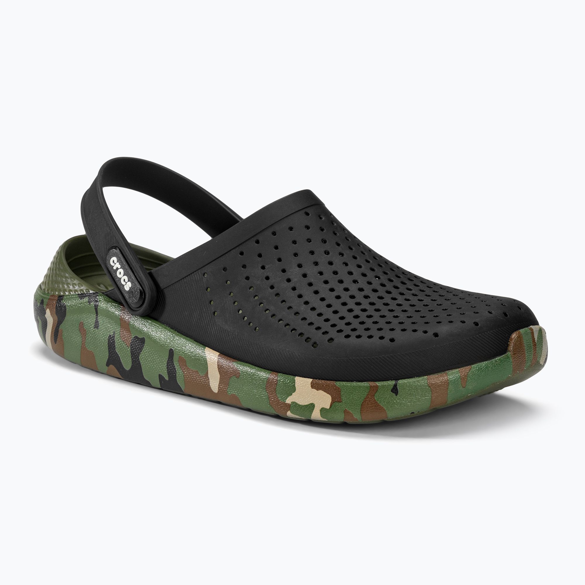 Papuci Crocs LiteRide Printed Camo Clog black/multi (206491-0C4 ...