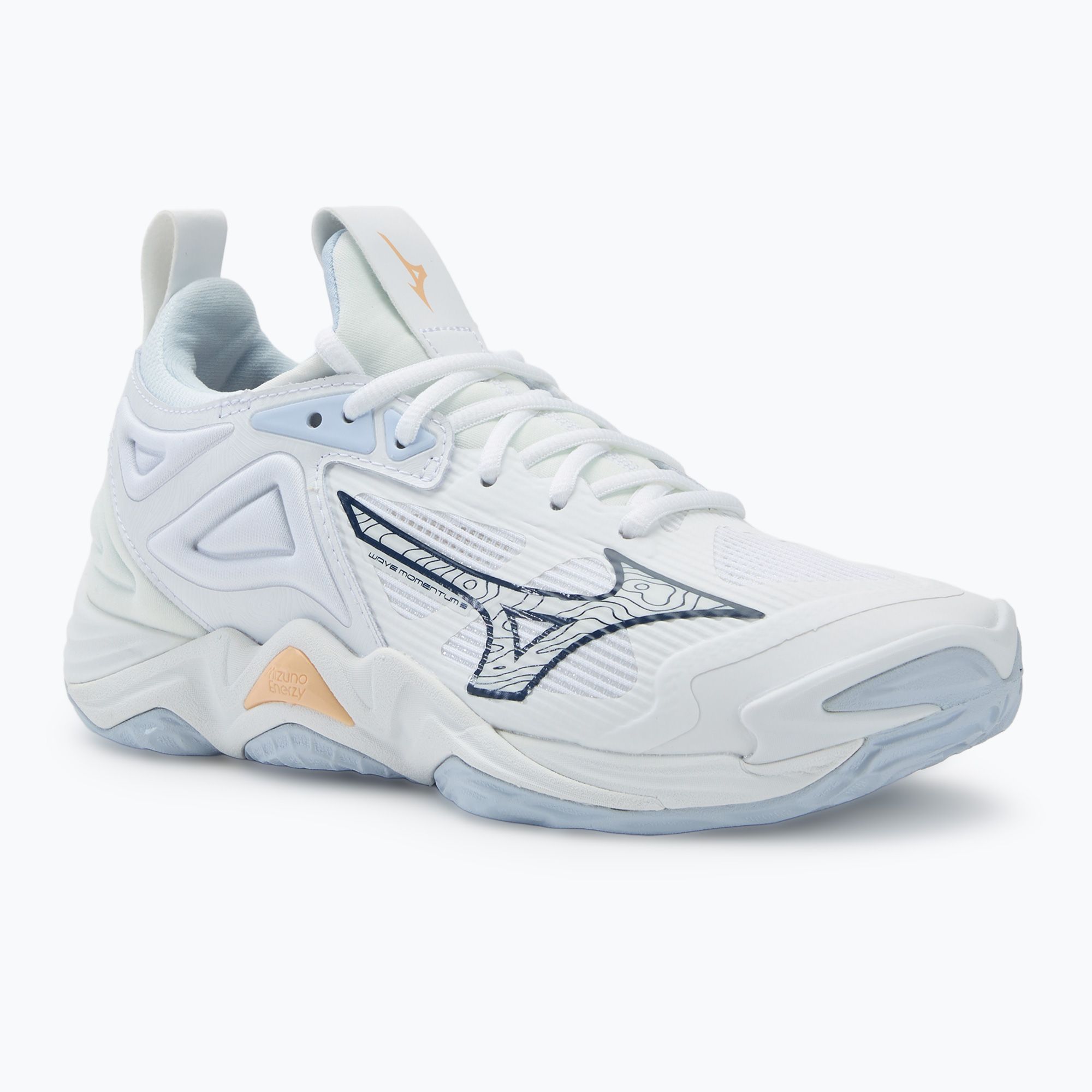 Încălțăminte de volei pentru femei Mizuno Wave Momentum 3 white