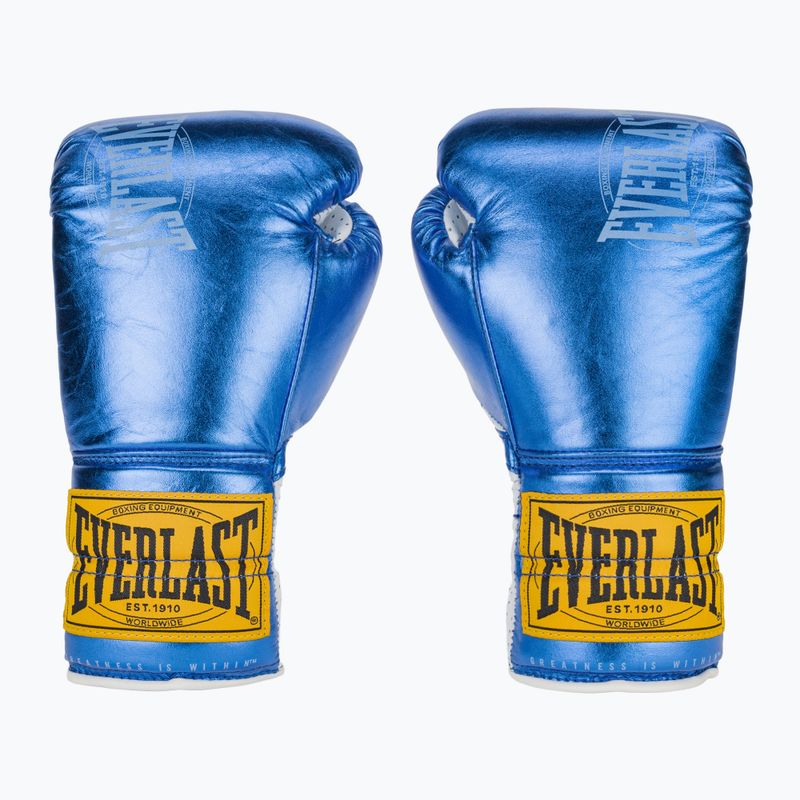 Mănuși de box Everlast Fight Leather blue 2