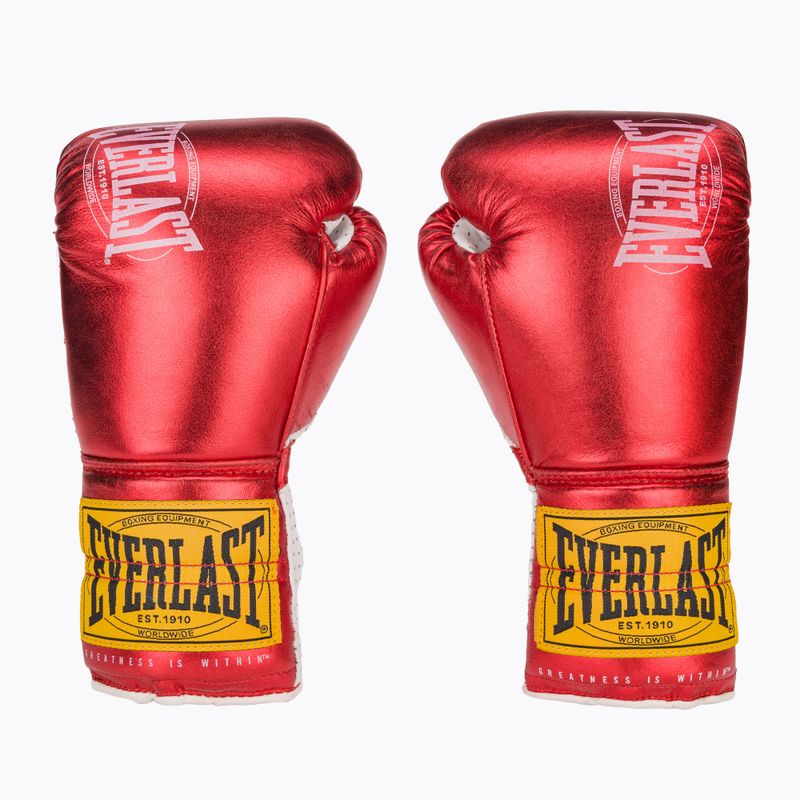 Mănuși de box  Everlast Fight Leather red 2