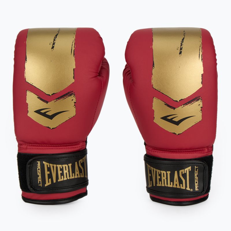 Set de box Everlast Prospect 2 Cască+ scuturi+ mănuși red/gold 2