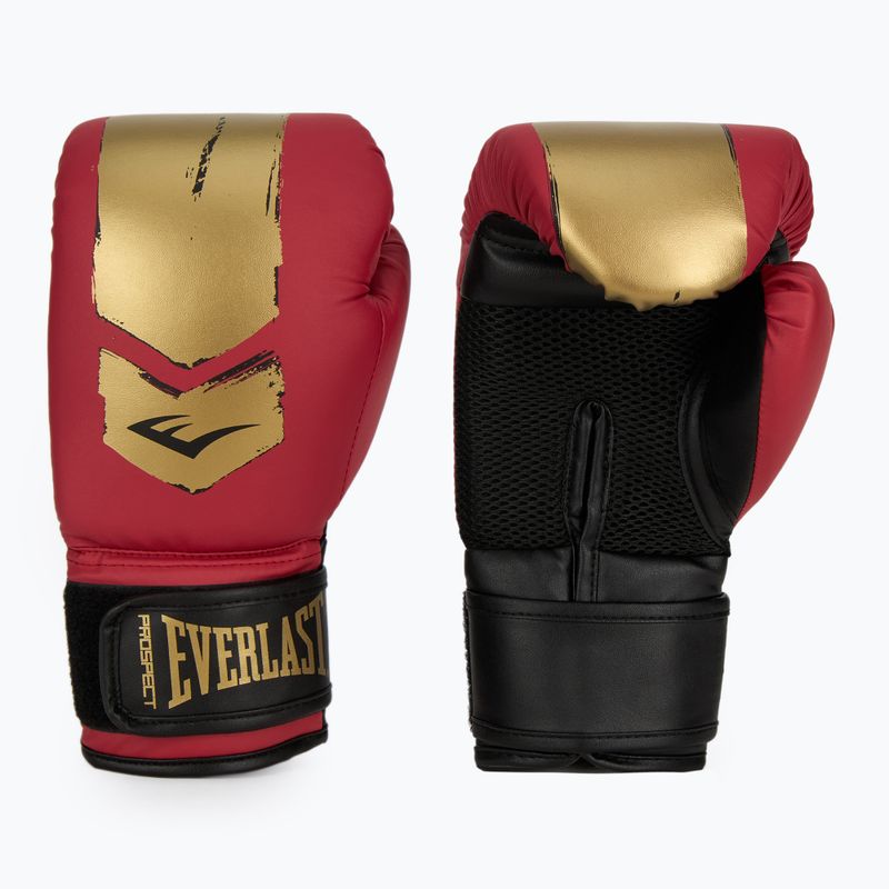 Set de box Everlast Prospect 2 Cască+ scuturi+ mănuși red/gold 3